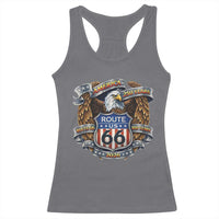 250 Years Of America 100 Years Of Route Highway 66 Racerback Tank Top Bald Eagle Vintage American Flag