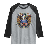 250 Years Of America 100 Years Of Route Highway 66 Raglan Shirt Bald Eagle Vintage American Flag