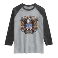 250 Years Of America 100 Years Of Route Highway 66 Raglan Shirt Bald Eagle Vintage American Flag