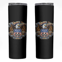 250 Years Of America 100 Years Of Route Highway 66 Skinny Tumbler Bald Eagle Vintage American Flag