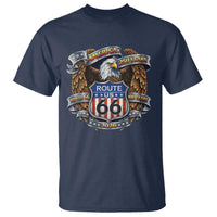 250 Years Of America 100 Years Of Route Highway 66 T Shirt Bald Eagle Vintage American Flag