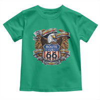 250 Years Of America 100 Years Of Route Highway 66 Toddler T Shirt Bald Eagle Vintage American Flag