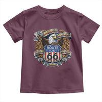 250 Years Of America 100 Years Of Route Highway 66 Toddler T Shirt Bald Eagle Vintage American Flag