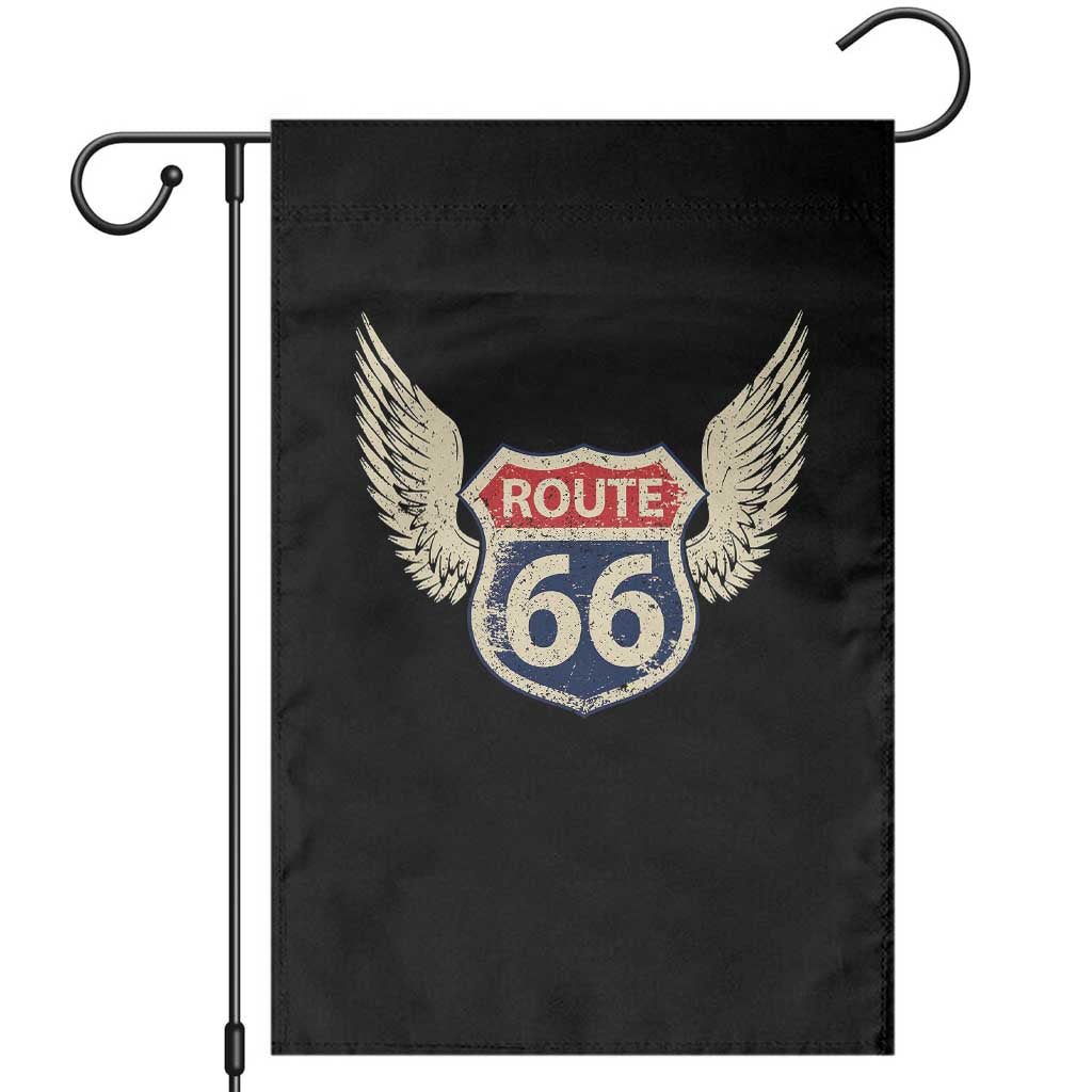 Vintage Route Highway 66 Highway Road Trip Sign Garden Flag