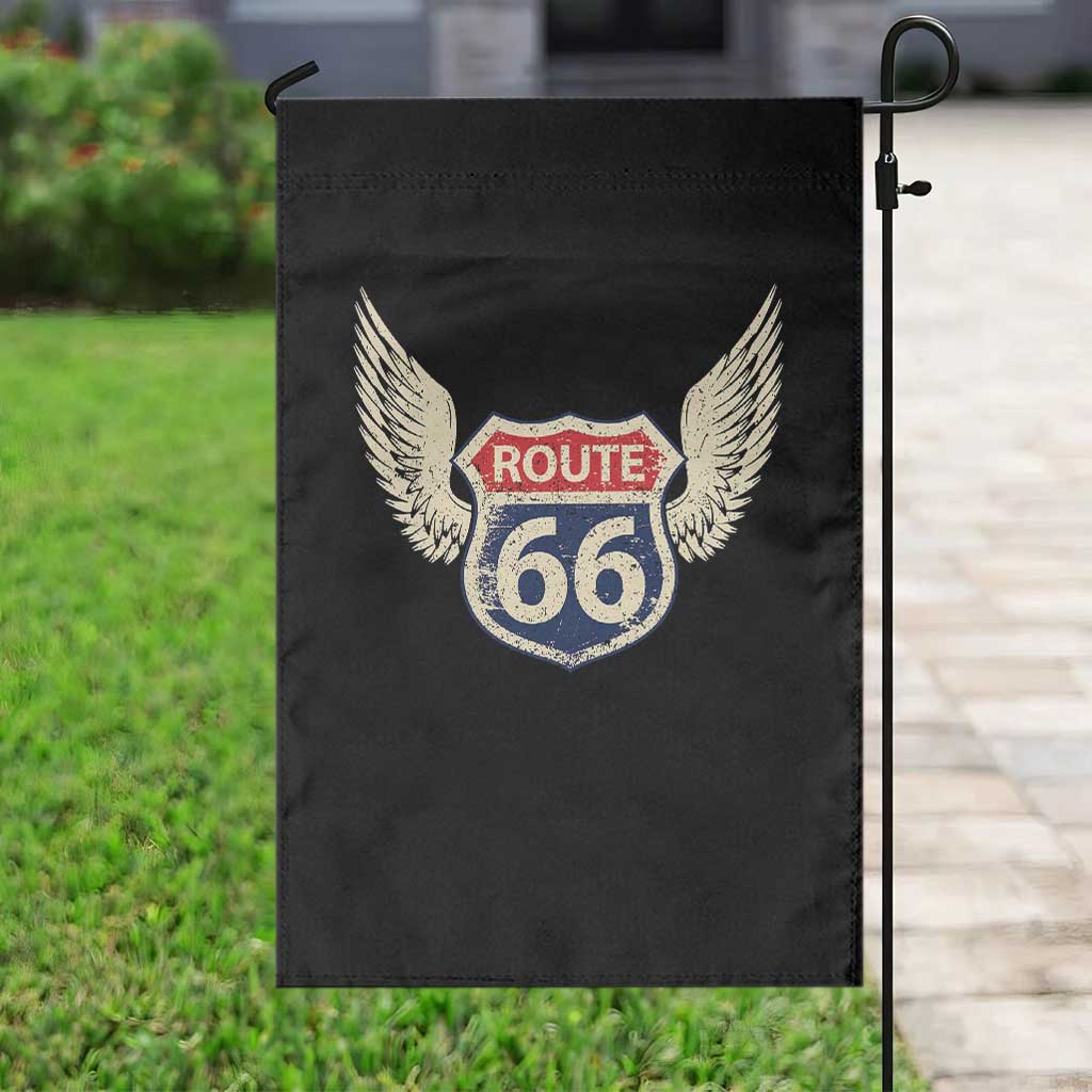 Vintage Route Highway 66 Highway Road Trip Sign Garden Flag