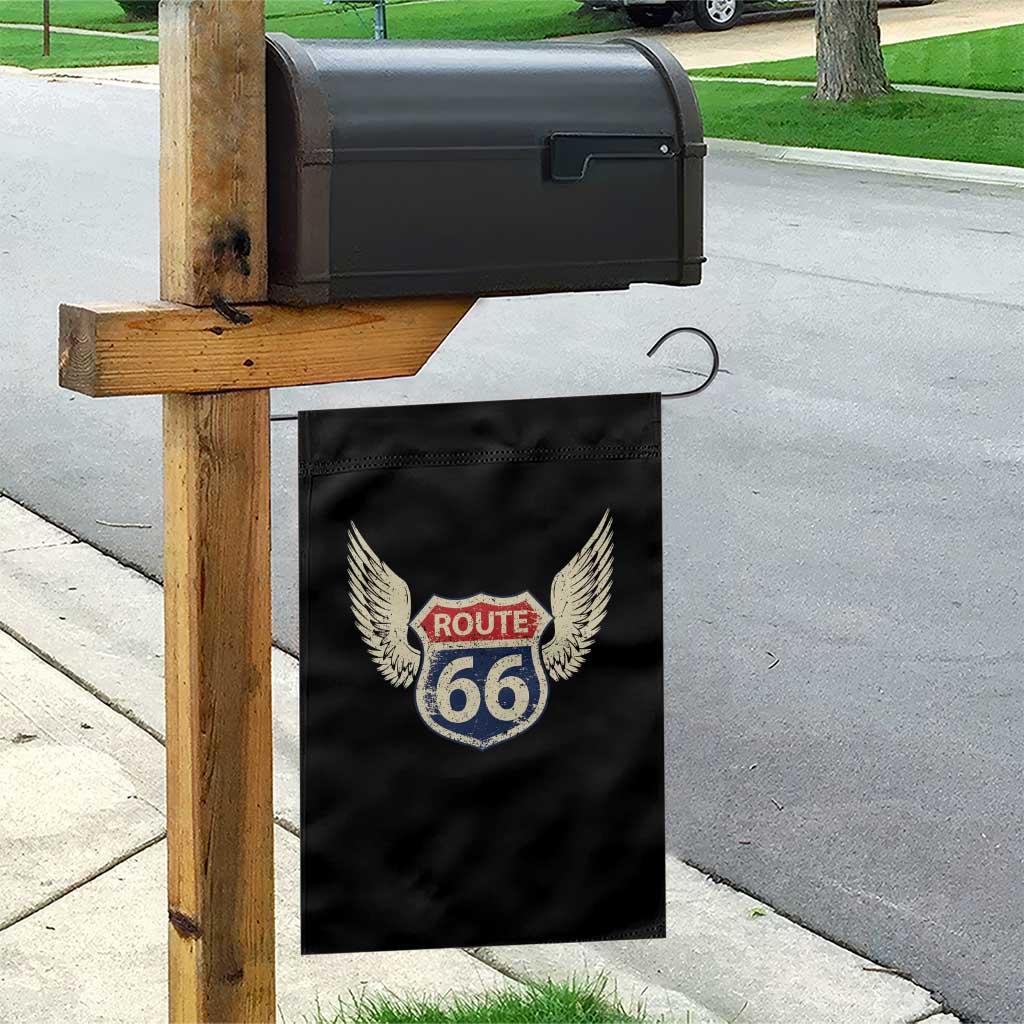 Vintage Route Highway 66 Highway Road Trip Sign Garden Flag