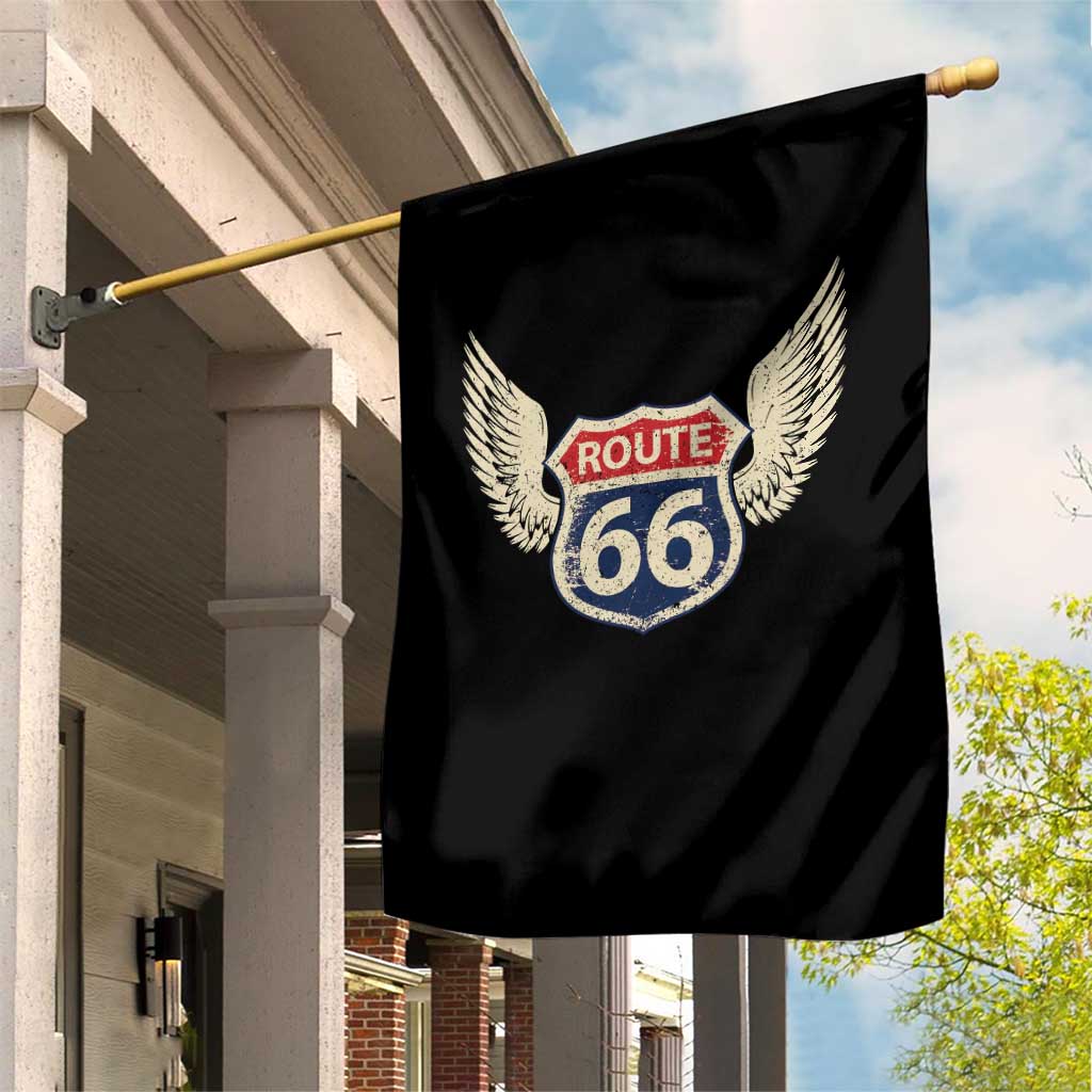 Vintage Route Highway 66 Highway Road Trip Sign Garden Flag