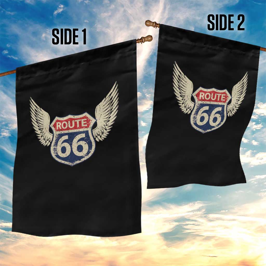 Vintage Route Highway 66 Highway Road Trip Sign Garden Flag