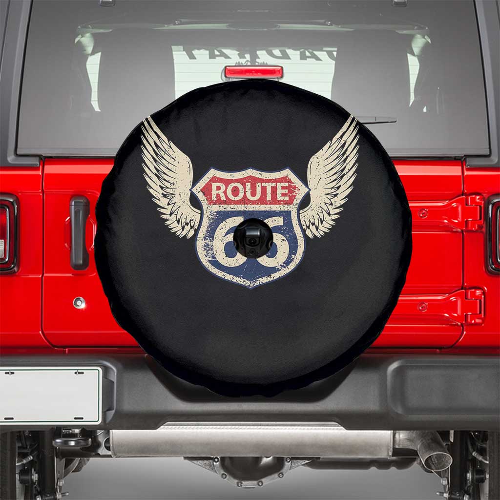 Vintage Route Highway 66 Highway Road Trip Sign Spare Tire Cover