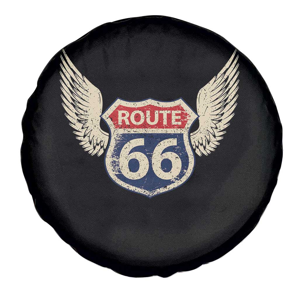 Vintage Route Highway 66 Highway Road Trip Sign Spare Tire Cover
