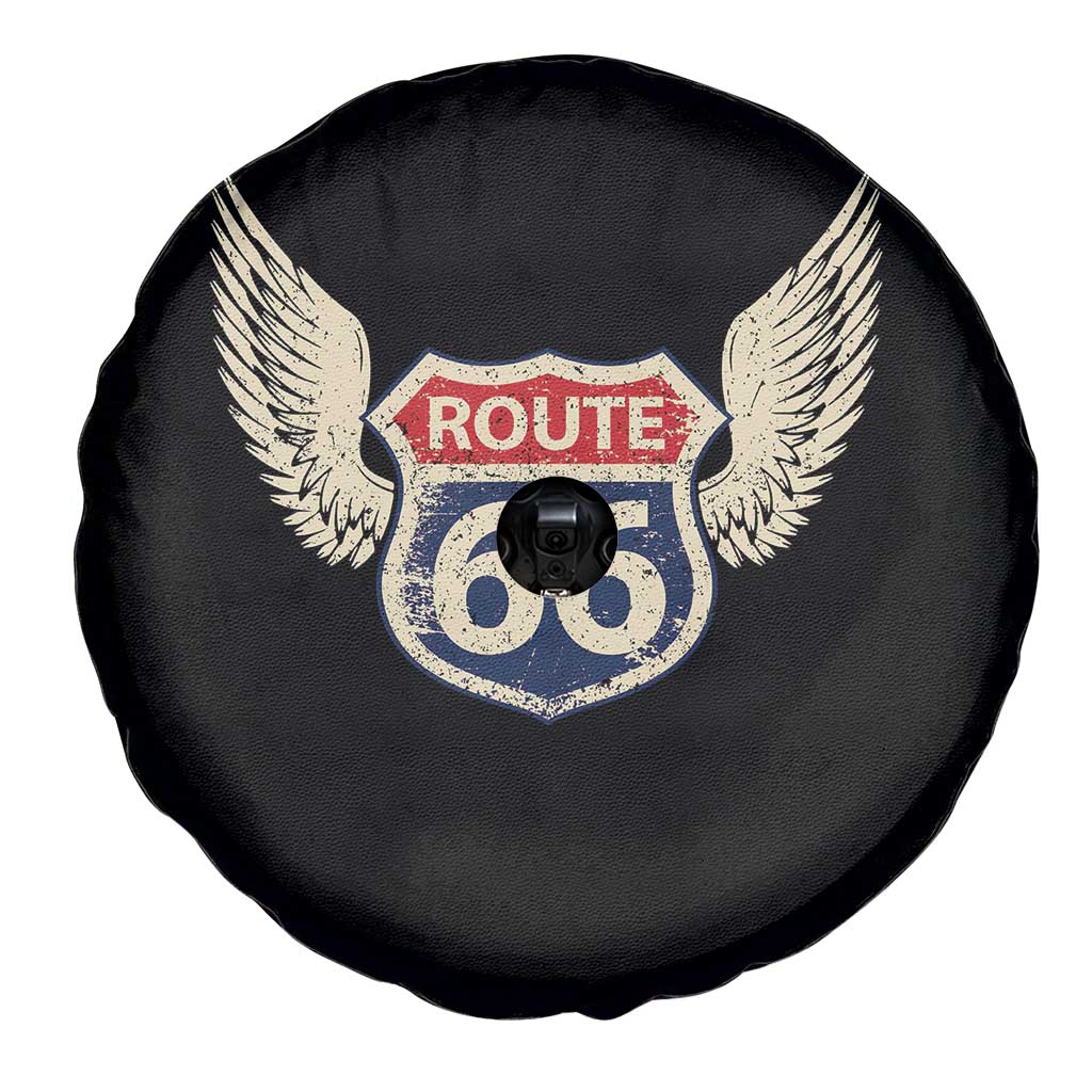 Vintage Route Highway 66 Highway Road Trip Sign Spare Tire Cover