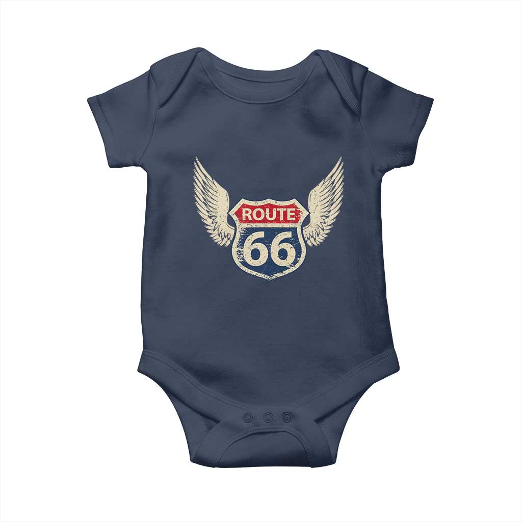 Vintage Route Highway 66 Highway Road Trip Sign Baby Onesie