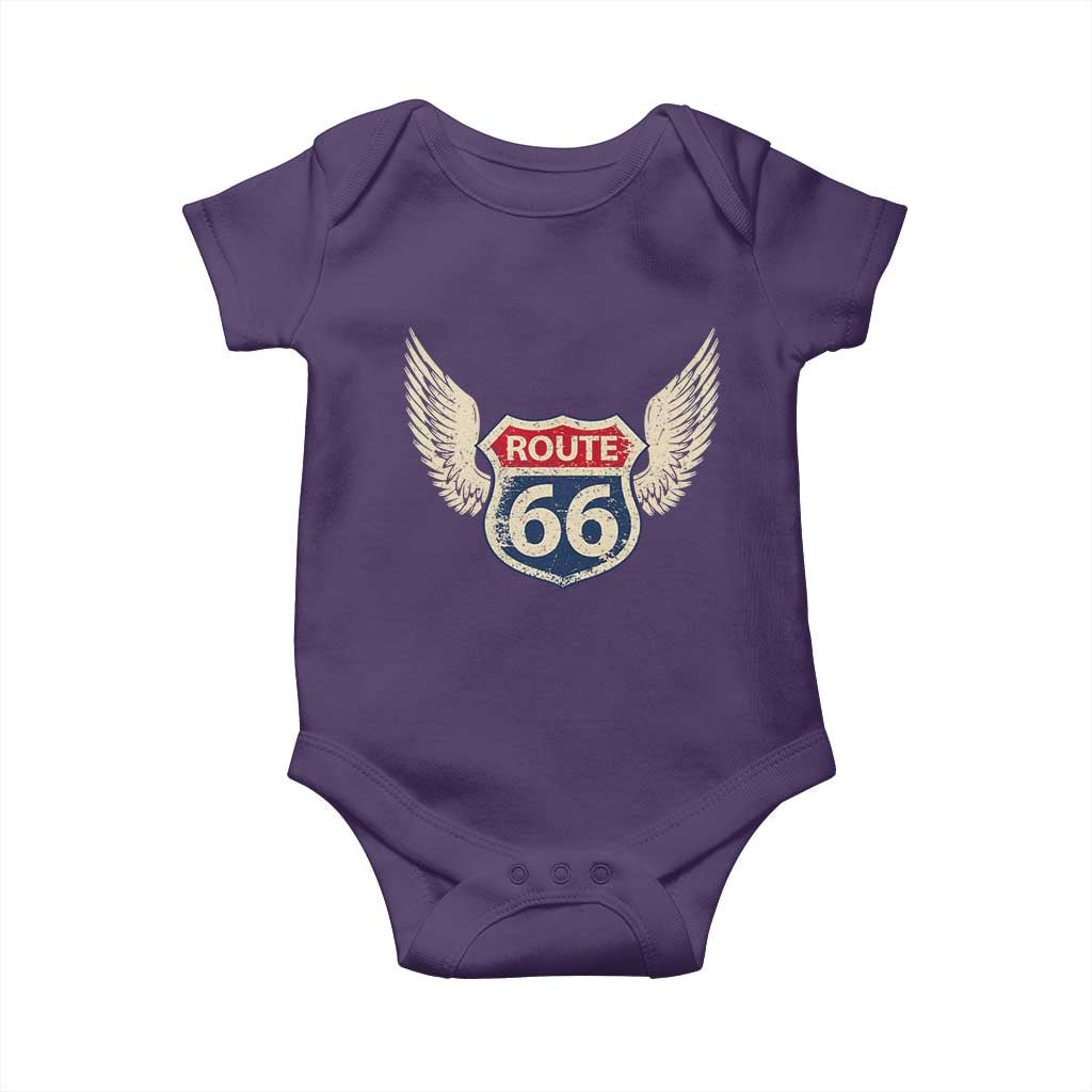 Vintage Route Highway 66 Highway Road Trip Sign Baby Onesie