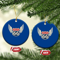 Vintage Route Highway 66 Highway Road Trip Sign Ceramic Ornament