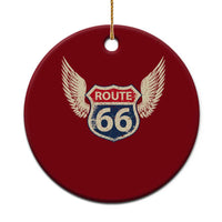 Vintage Route Highway 66 Highway Road Trip Sign Ceramic Ornament
