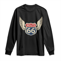 Vintage Route Highway 66 Highway Road Trip Sign Long Sleeve Shirt