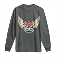 Vintage Route Highway 66 Highway Road Trip Sign Long Sleeve Shirt