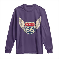 Vintage Route Highway 66 Highway Road Trip Sign Long Sleeve Shirt