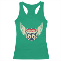 Vintage Route Highway 66 Highway Road Trip Sign Racerback Tank Top