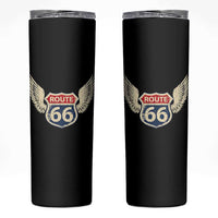 Vintage Route Highway 66 Highway Road Trip Sign Skinny Tumbler