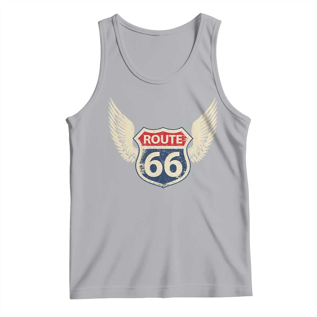 Vintage Route Highway 66 Highway Road Trip Sign Tank Top