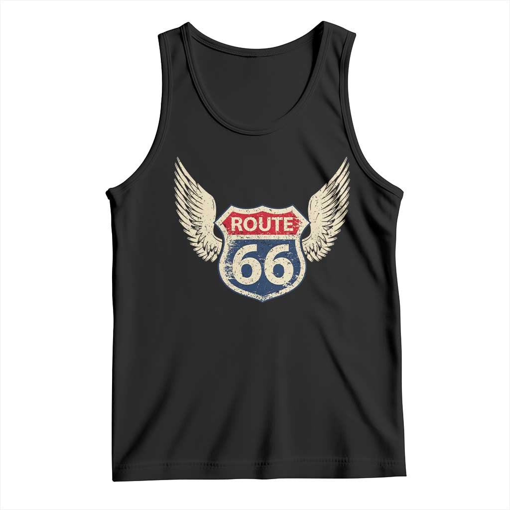 Vintage Route Highway 66 Highway Road Trip Sign Tank Top