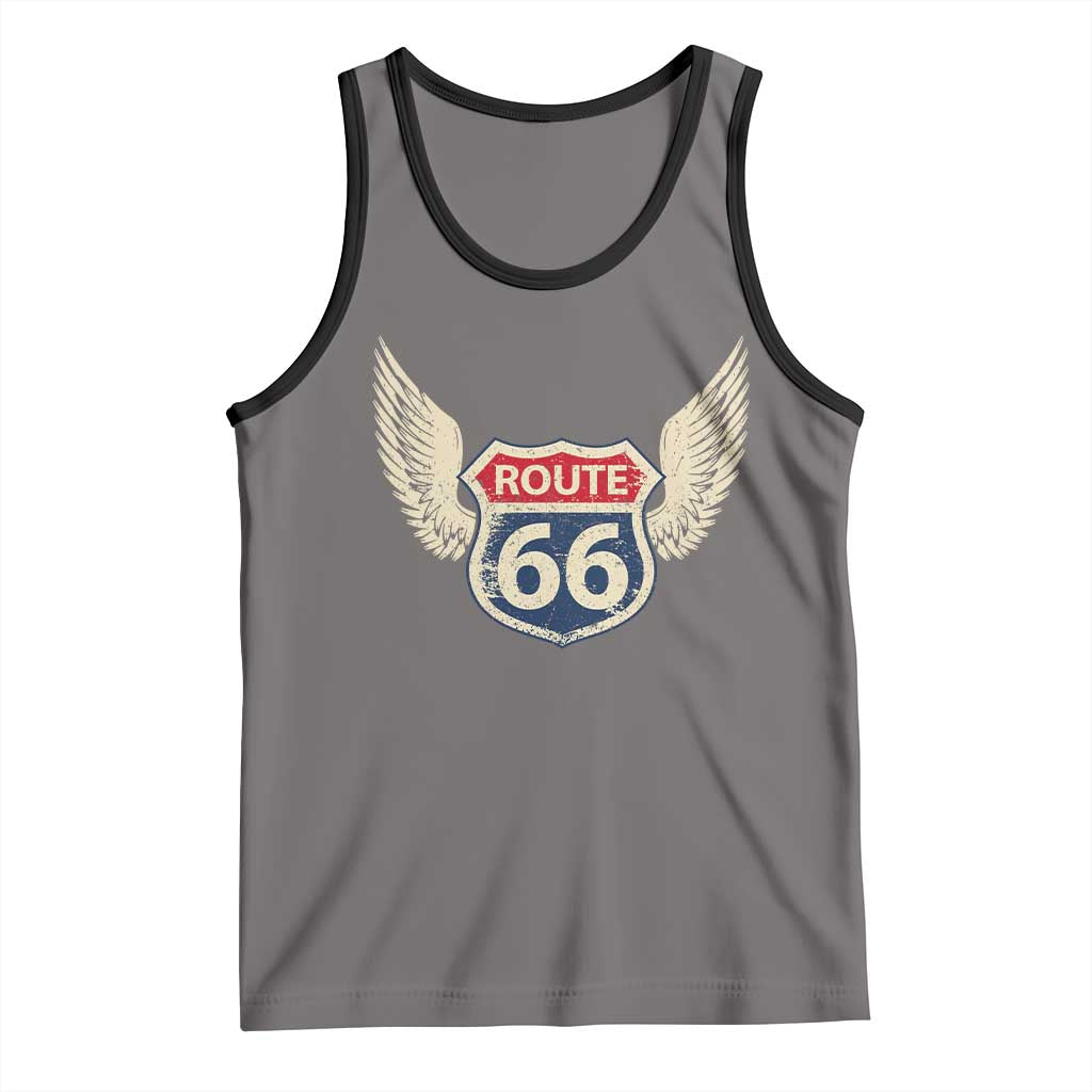 Vintage Route Highway 66 Highway Road Trip Sign Tank Top