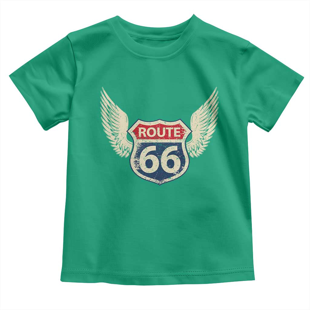 Vintage Route Highway 66 Highway Road Trip Sign Toddler T Shirt