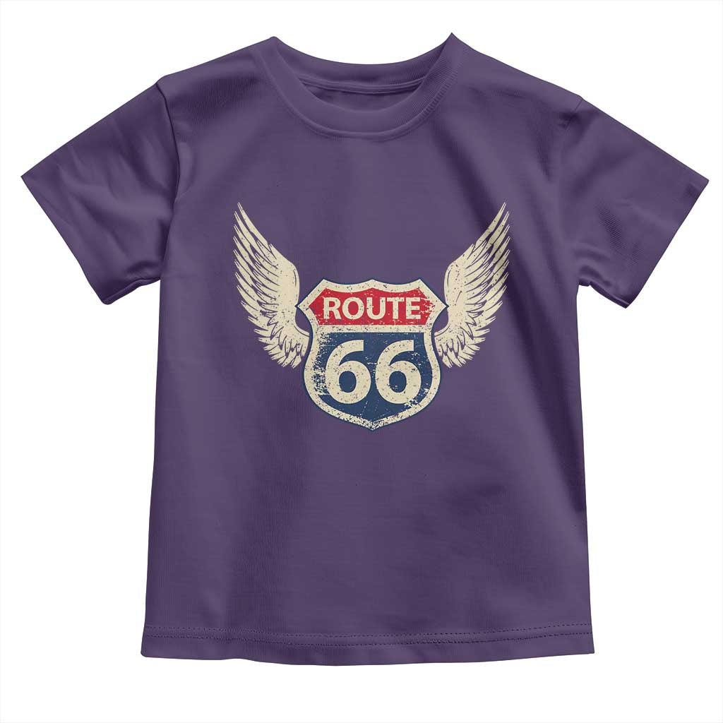 Vintage Route Highway 66 Highway Road Trip Sign Toddler T Shirt