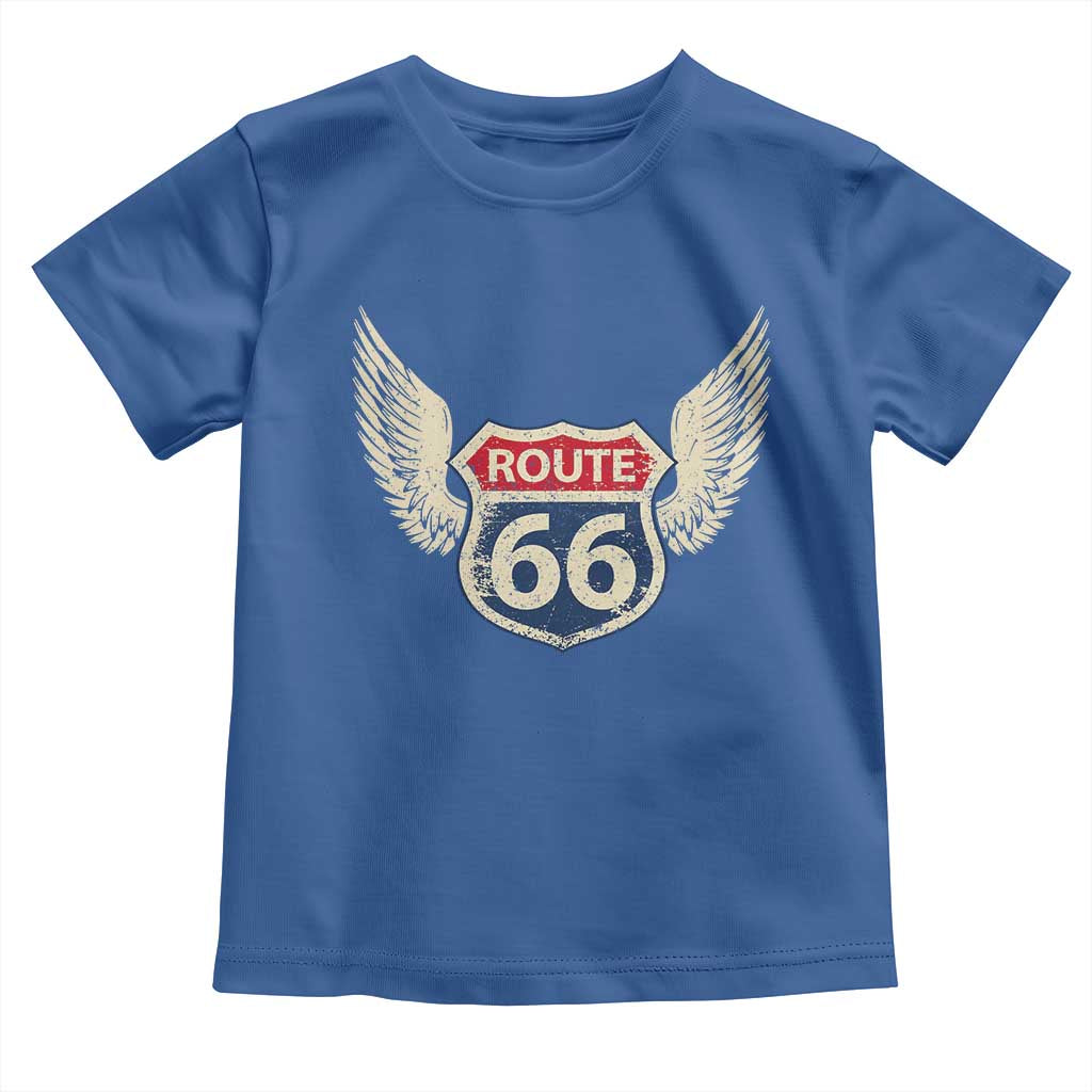Vintage Route Highway 66 Highway Road Trip Sign Toddler T Shirt