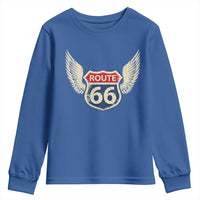 Vintage Route Highway 66 Highway Road Trip Sign Youth Sweatshirt