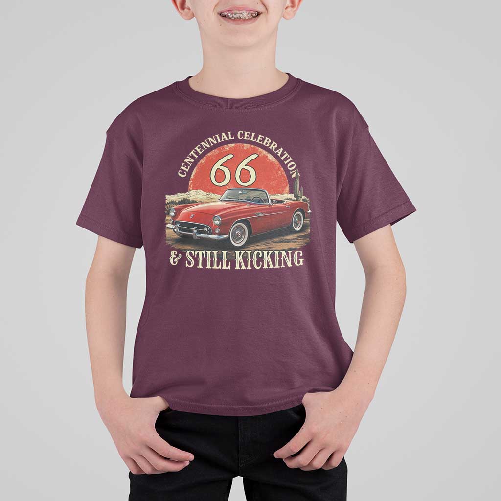 Route Highway 66 100 Years Anniversary T Shirt For Kid Centennial Celebration And Still Kicking Mother Road