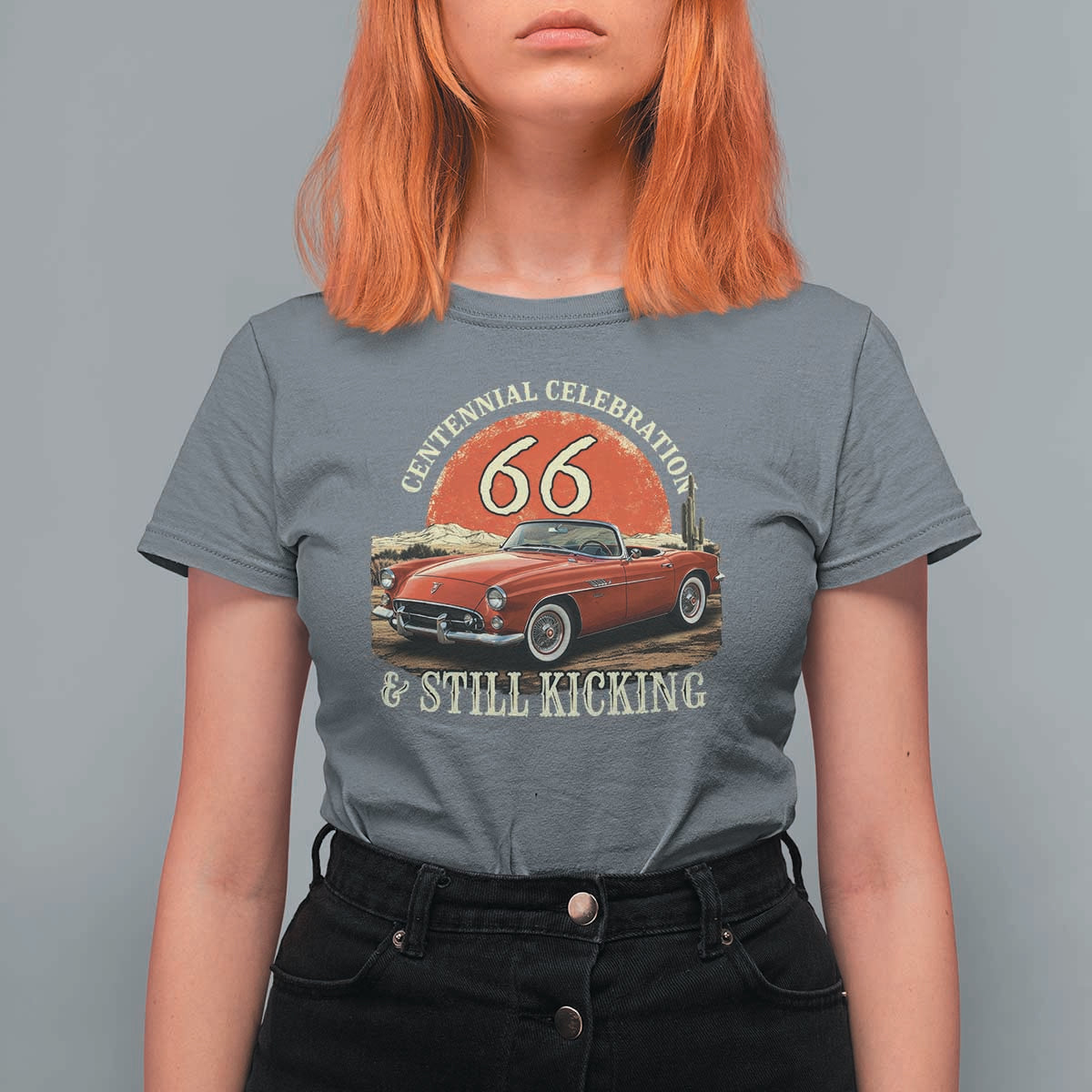 Route Highway 66 100 Years Anniversary T Shirt For Women Centennial Celebration And Still Kicking Mother Road