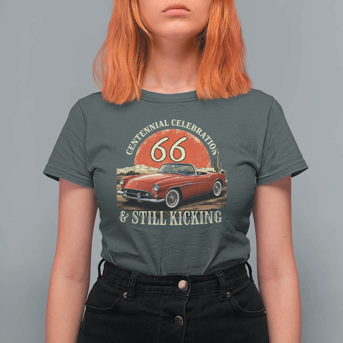 Route Highway 66 100 Years Anniversary T Shirt For Women Centennial Celebration And Still Kicking Mother Road