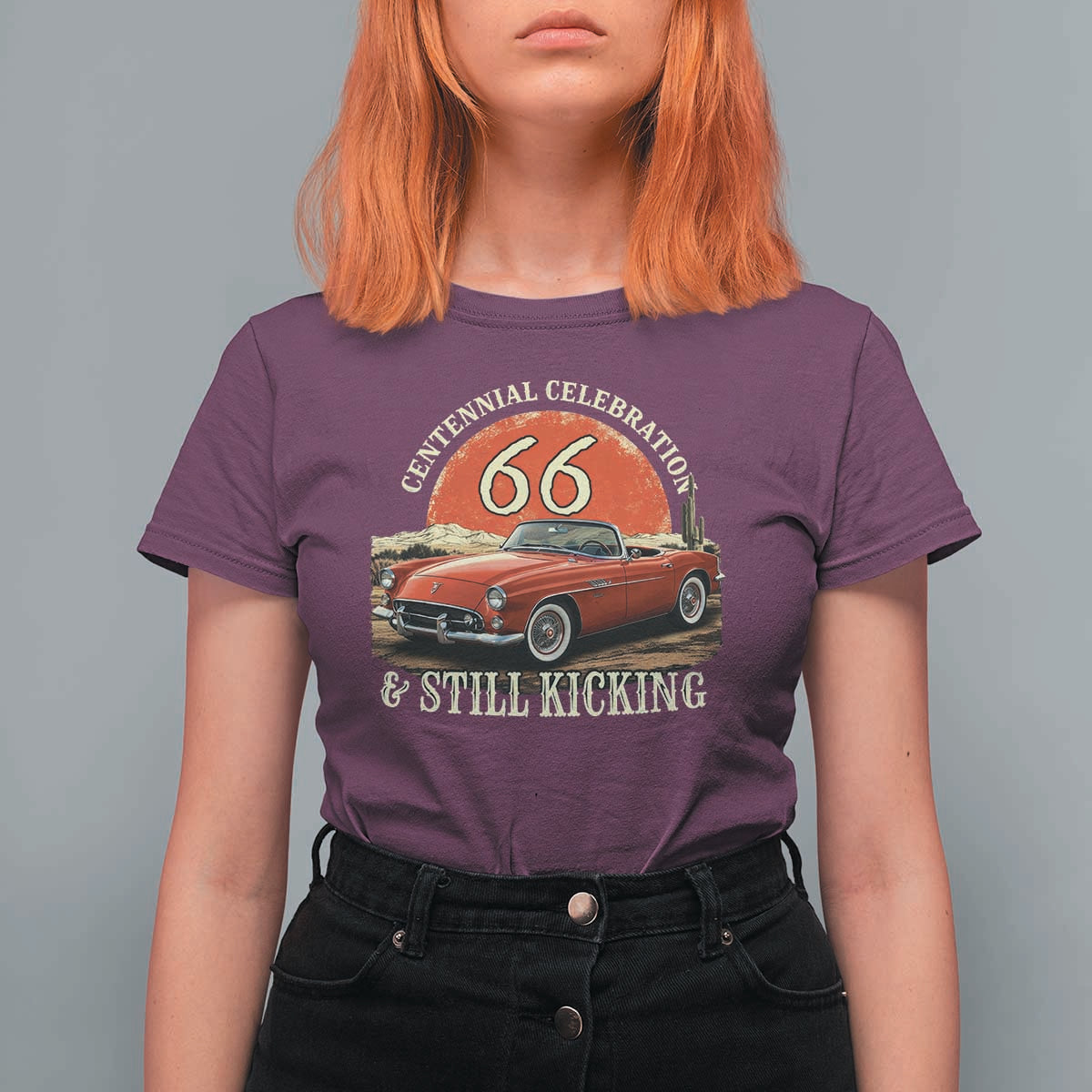 Route Highway 66 100 Years Anniversary T Shirt For Women Centennial Celebration And Still Kicking Mother Road