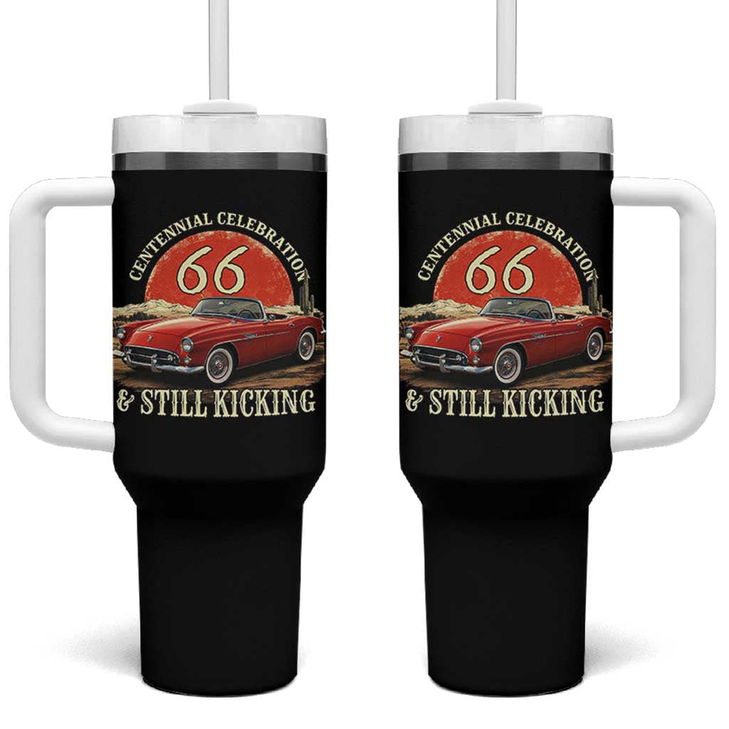 Route Highway 66 100 Years Anniversary Tumbler With Handle Centennial Celebration And Still Kicking Mother Road