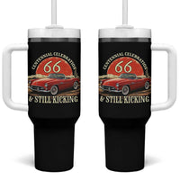 Route Highway 66 100 Years Anniversary Tumbler With Handle Centennial Celebration And Still Kicking Mother Road