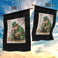 Vintage Japanese Leprechaun St Patricks Day Shamrock Ukiyo e Art Garden Flag