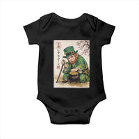Vintage Japanese Leprechaun St Patricks Day Shamrock Ukiyo e Art Baby Onesie