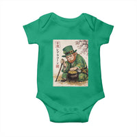Vintage Japanese Leprechaun St Patricks Day Shamrock Ukiyo e Art Baby Onesie