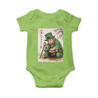 Vintage Japanese Leprechaun St Patricks Day Shamrock Ukiyo e Art Baby Onesie