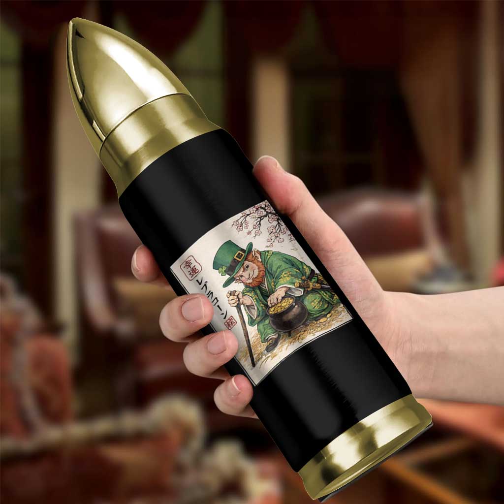Vintage Japanese Leprechaun St Patricks Day Shamrock Ukiyo e Art Bullet Tumbler