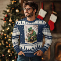 Vintage Japanese Leprechaun St Patricks Day Shamrock Ukiyo e Art Ugly Christmas Sweater