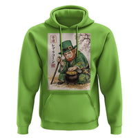 Vintage Japanese Leprechaun St Patricks Day Shamrock Ukiyo e Art Hoodie