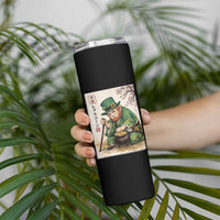 Vintage Japanese Leprechaun St Patricks Day Shamrock Ukiyo e Art Skinny Tumbler