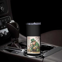 Vintage Japanese Leprechaun St Patricks Day Shamrock Ukiyo e Art Skinny Tumbler