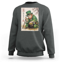 Vintage Japanese Leprechaun St Patricks Day Shamrock Ukiyo e Art Sweatshirt