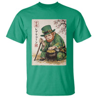 Vintage Japanese Leprechaun St Patricks Day Shamrock Ukiyo e Art T Shirt