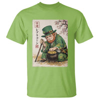 Vintage Japanese Leprechaun St Patricks Day Shamrock Ukiyo e Art T Shirt