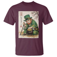 Vintage Japanese Leprechaun St Patricks Day Shamrock Ukiyo e Art T Shirt